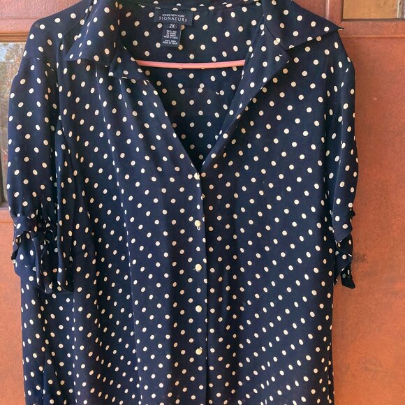 Jones New York two-piece  polka dot silk dress - Picture 1 of 7